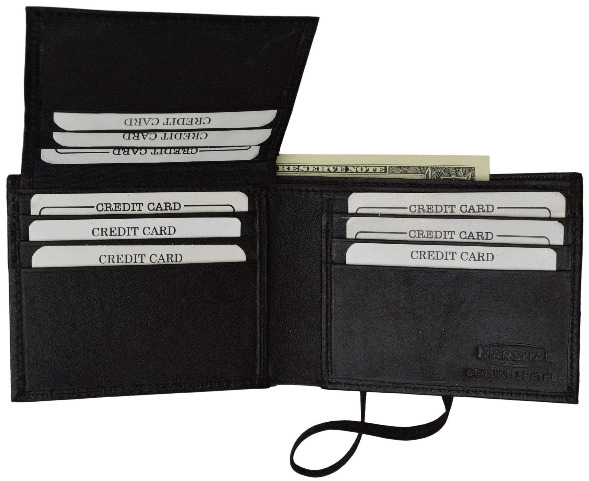 Soft Leather Credit Card Holder ID Holder Bifold Wallet W/Elastic Band 2153