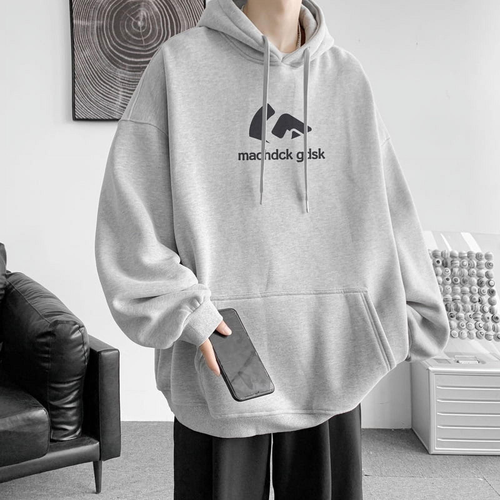 Spring And Autumn Hong Kong Style Heavyweight Hooded Sweatshirt Men'S Trendy Loose Versatile Jacket Lake Green S