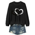 thumbnail image 1 of JAKANYQ T-Shirts pour Femmes Mode Décontractée Col Rond Manches Longues T-Shirt pour Amour Cœur Lettre Couche de Base Confortable et Tendance. pour Usage Quotidien. Tee Élégant, 1 of 3