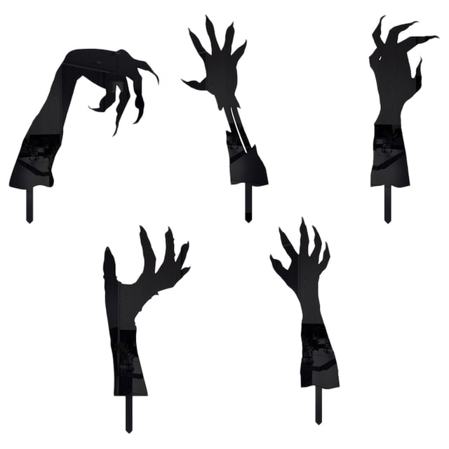 5 piezas de estacas de mano de Halloween, carteles de jardín, decoraciones de césped para festivales, adorno de señal de jardín de Halloween al aire libre