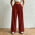 thumbnail image 4 of Jovrlynd Women Sweatpants Wide Leg Drawstring Pockets High Waisted Pleated Baggy Pants Fashion Casual Sweatpants, S-2XL, 4 of 7
