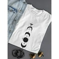 thumbnail image 3 of Monochrome Elegant Moons Shaped T-Shirt Women -Image by Shutterstock, Female Large, 3 of 4
