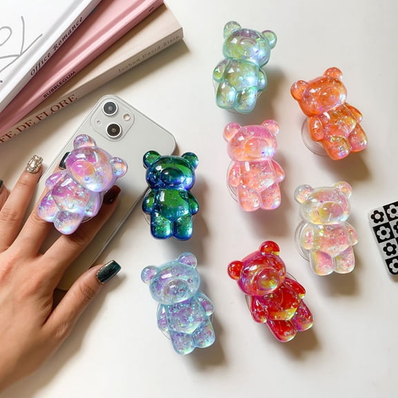 Cute Bear Phone Holder, Bracket Stand For Cellphones, Folding Mobile Support For Desktops