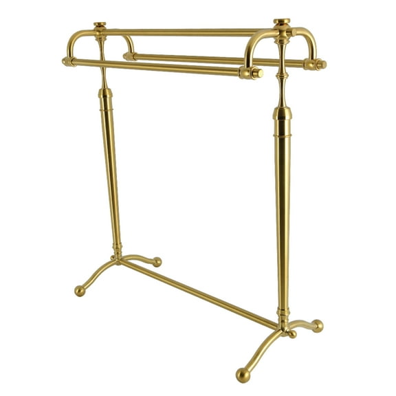 Kingston Brass SCC2267 Warwick 28-Inch Freestanding Pedestal 3-Tier Towel Rack in Brushed Brass