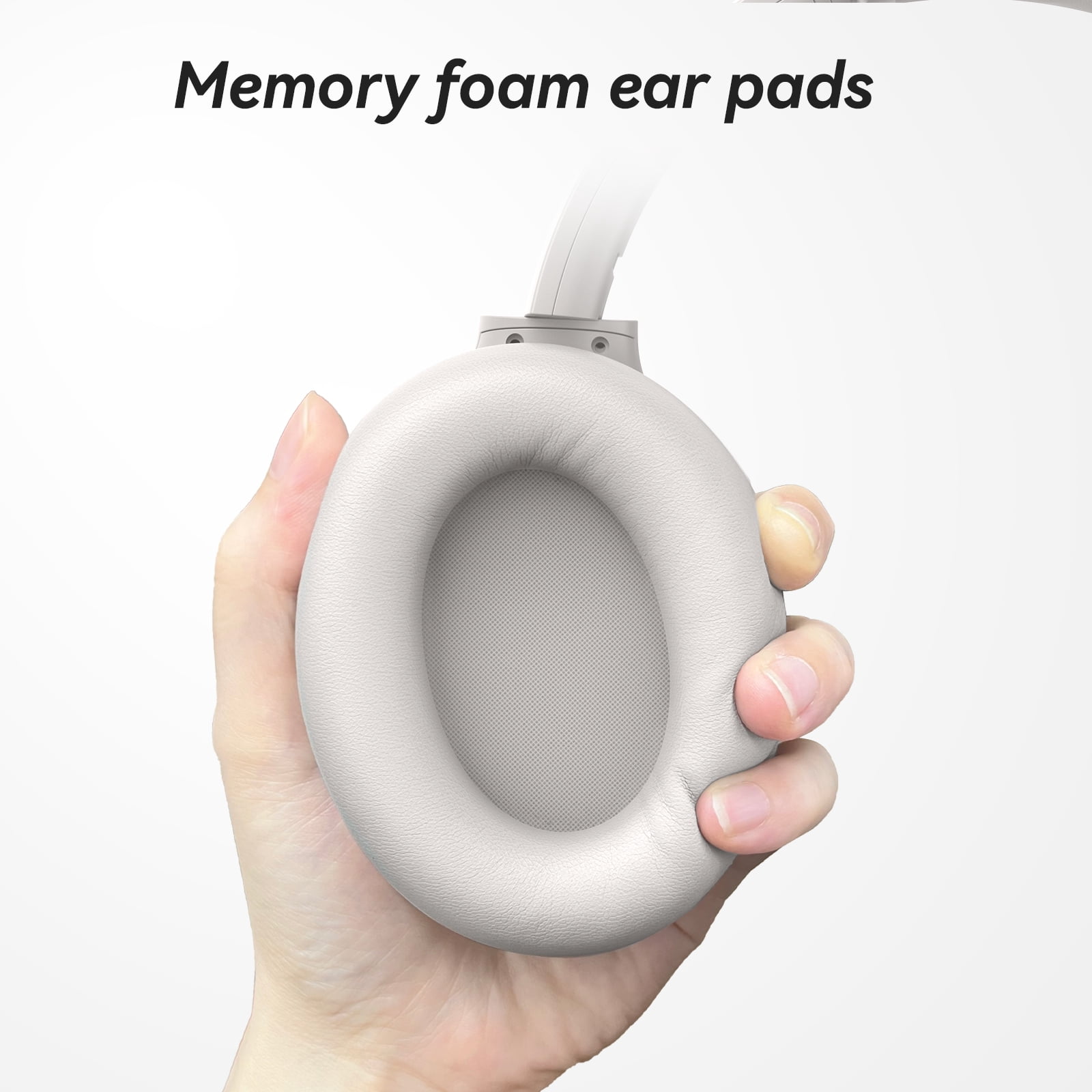 KVIDIO Active Noise Cancelling Headphones with Microphone, Deep Bass, 70H Running Time - Silver