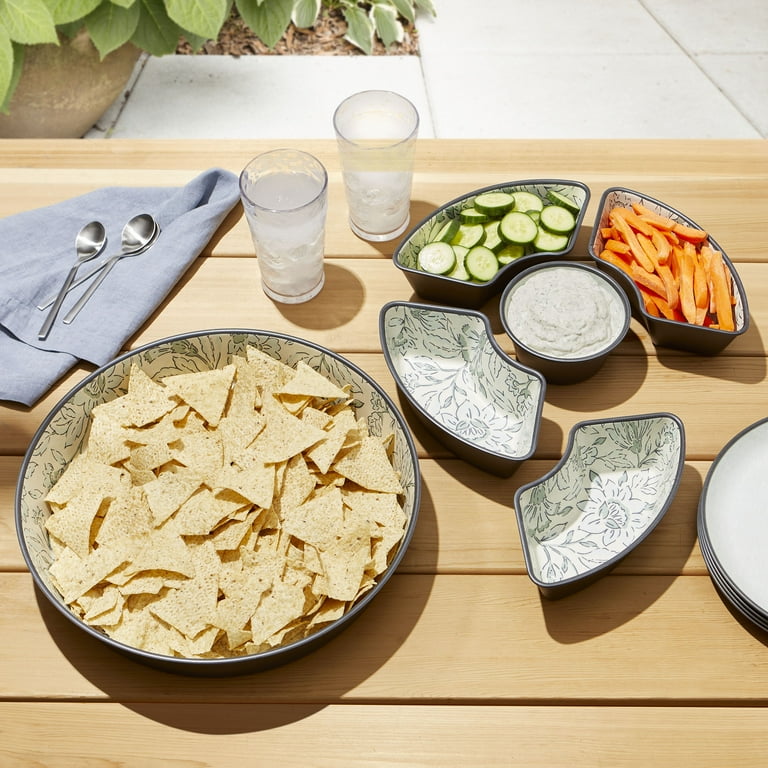 Better Homes & Garden Bamboo Melamine Chip and Dip Serving Tray
