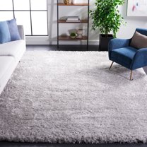 Safavieh Flokati Augustin Solid Shag Area Rug, Silver, 6'7" x 6'7" Square