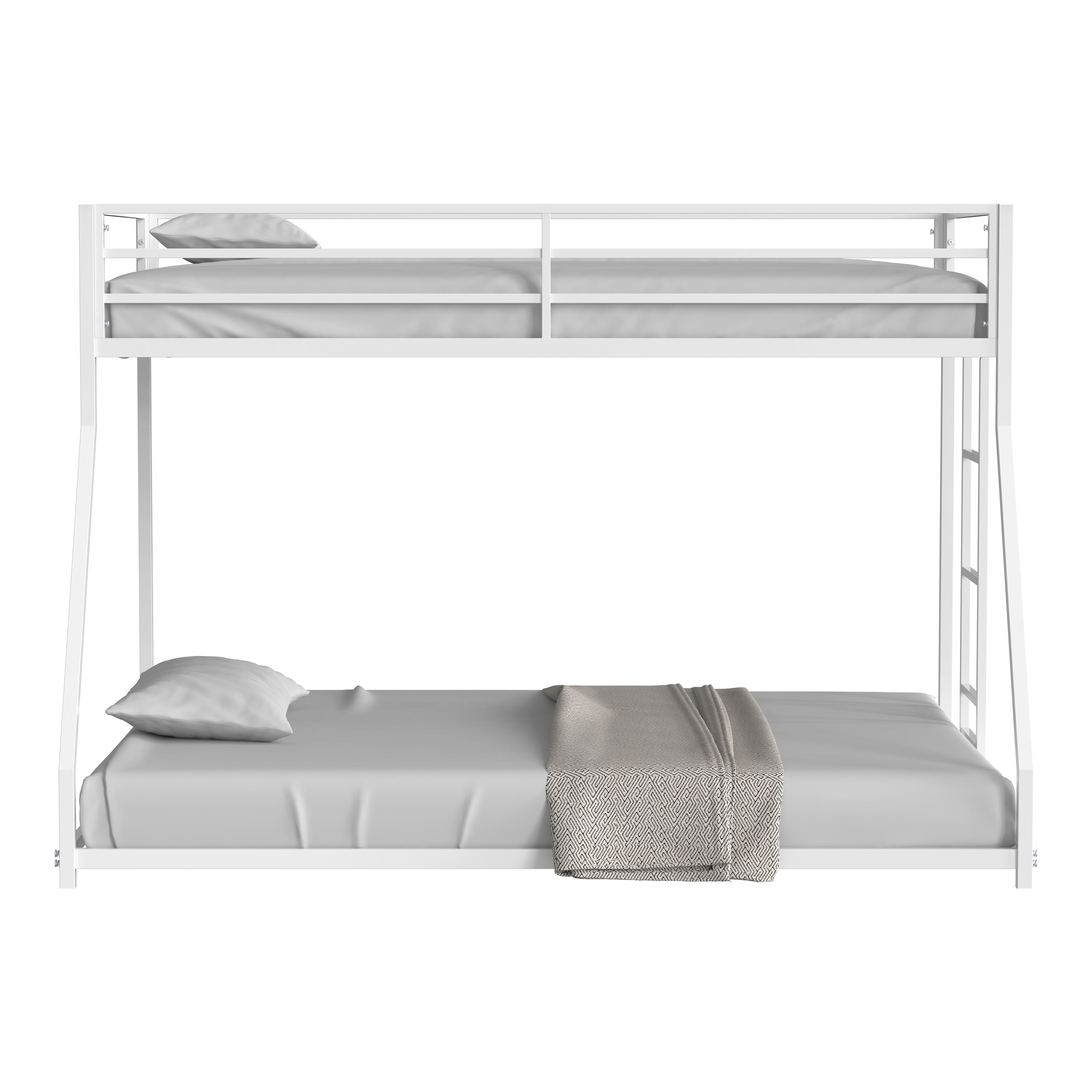 Furniture of America Franz Kids Twin Over Full Metal Mattress Ready Bunk Bed, White