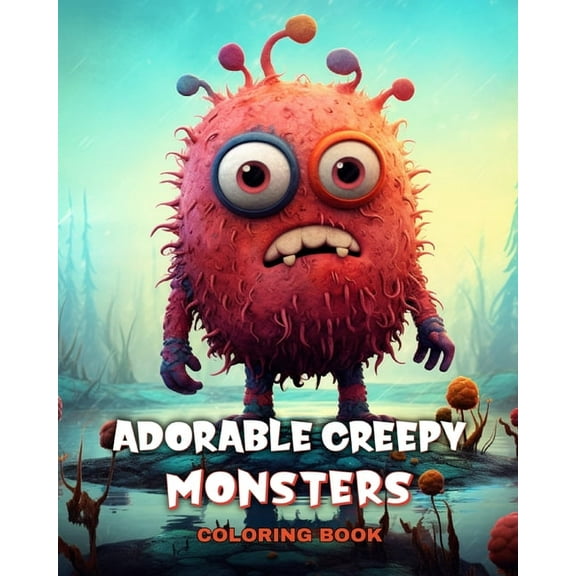 Adorable Creepy Monsters Coloring Book: Fantasy Creatures Coloring Pages for Adults and Teens, (Paperback)