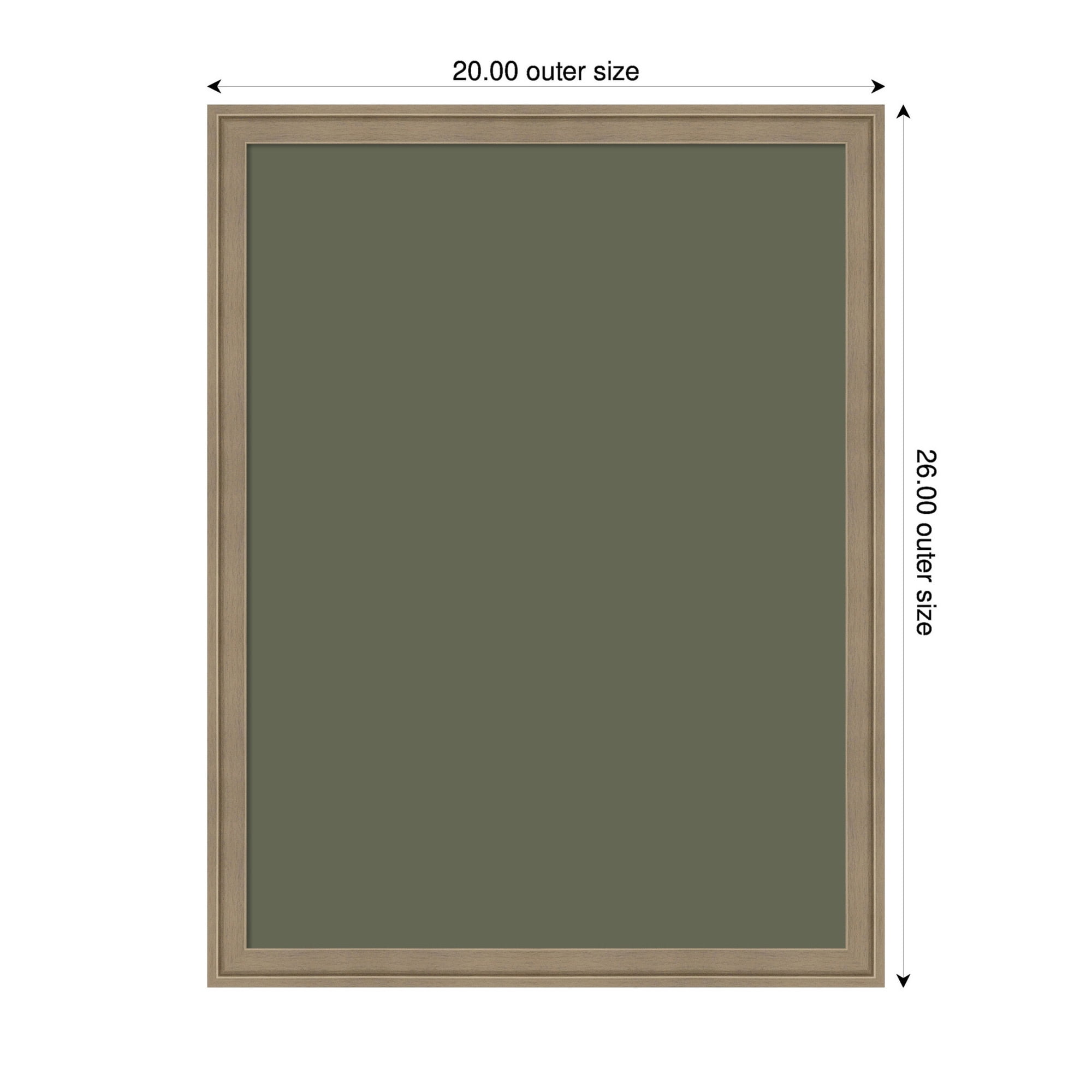 Kate and Laurel Framed Fabric Pinboard 20 x 26,  Printed Linen Classic Bulletin Board for Use as a Vision Board or Wall Organization, Florence Light Brown Frame