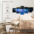 thumbnail image 4 of Elephant Stock Colorful Niagara Falls Wall Art - Horizontal Multi Panel Canvas - 5 Pieceliving Room Wall Decor - Photography Nature Multi Panel - Black And Blue Decor - 29" x 12", 4 of 4
