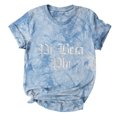 thumbnail image 4 of Top de manga corta con cuello redondo y estampado de letras de moda de verano para mujer Pompotops  hkajfhjk469577, 4 of 9