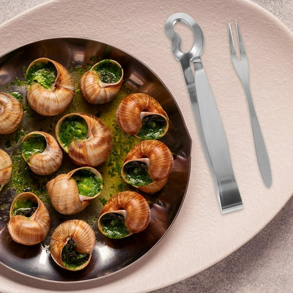 CATIEBYE Stainless Steel Escargot Tongs and Snail Fork Set for Kitchen Dining Table Use, Practical and Home Cooking Tool