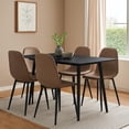 thumbnail image 6 of Aikya 60 Inch Dining Table-Black Sintered Stone-Tapered Metal Legs, 6 of 6