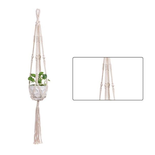 Advancent Cestas colgantes 100 hechas a mano, soporte para plantas, macramé, colgador de plantas, maceta para colgar en la pared interior, soporte para Jardín y Patio No.09 Advancent HA001777-09