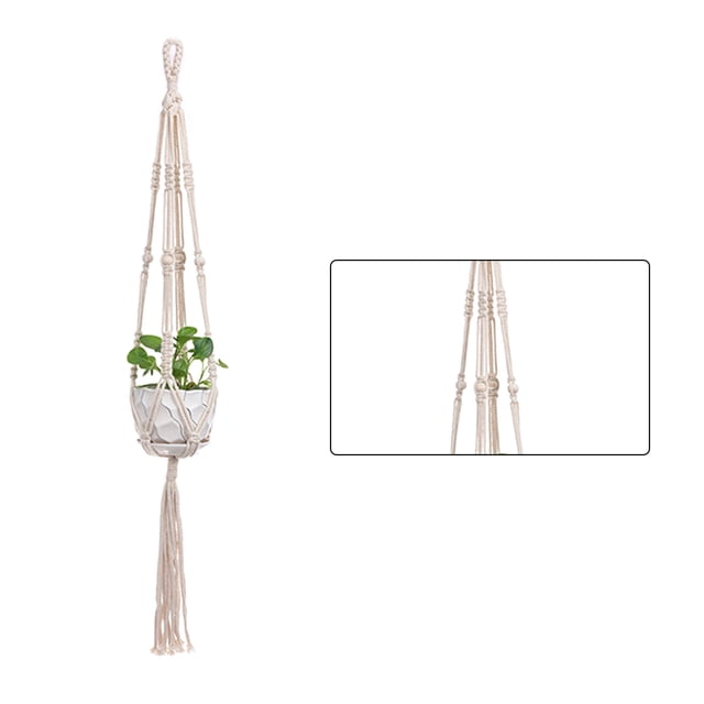 Billuyoard Cestas colgantes 100 hechas a mano, soporte para plantas, macramé, colgador de plantas, maceta para colgar en la pared interior, soporte para Jardín y Patio No.09 Billuyoard HA001777-09
