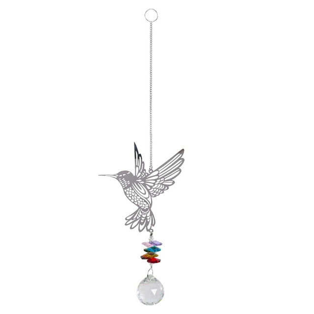 Agiferg Transparent Hummingbird Crystal Pendant For Outdoor Garden Decoration