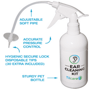 Tilcare Ear Wax Removal Tool, Ear Irrigation Flushing System for Adults & Kids - Perfect Ear Cleaning Kit - Includes Basin, Syringe, Curette Kit, Towel and 30 Disposable Tips