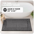 thumbnail image 2 of PABUBE Bathroom Rugs 24"x43", Absorbent Bath Mats Rugs for Bathroom Floor Non Slip Non Skid, Soft Shag Microfiber Machine Washable Shower Bath Mat for Bathroom Decor, Dark Gray, 2 of 8