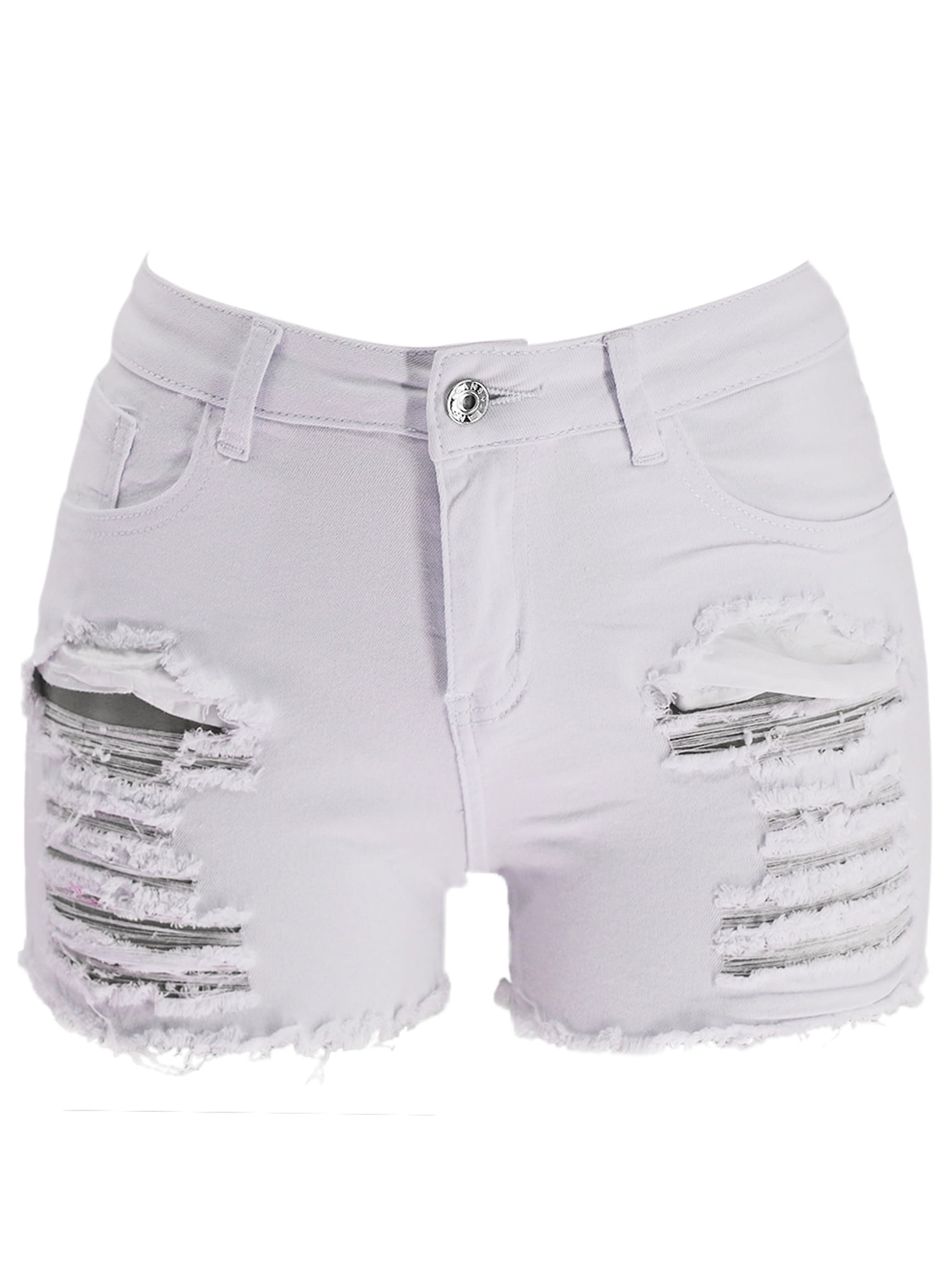 distressed ripped denim shorts