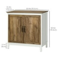 thumbnail image 3 of HOMCOM Armoire de Rangement, Buffet avec Doubles Portes Chêne Foncé, 3 of 10