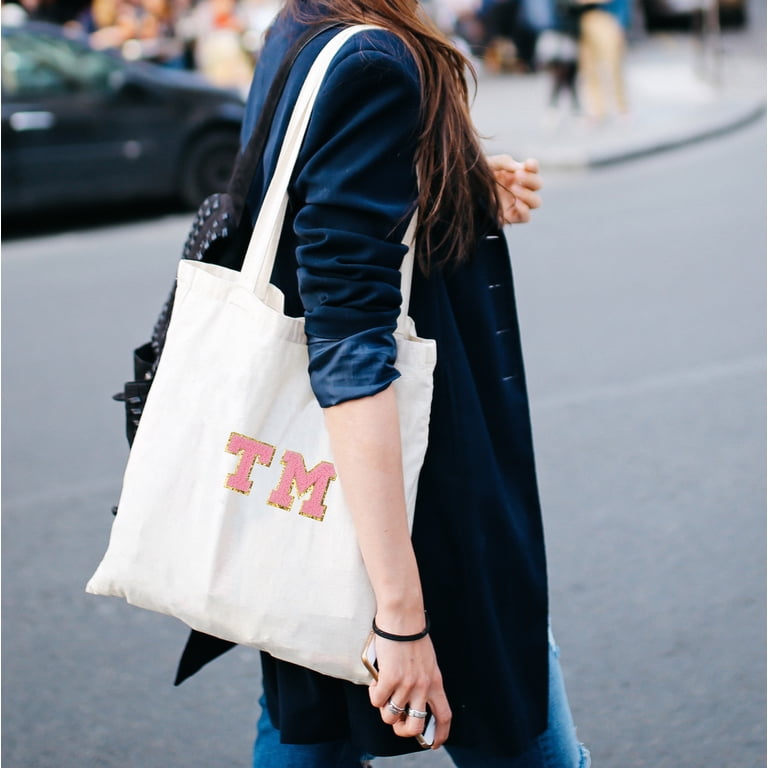Hello Hobby Large White Canvas Tote Bag with Straps 13.5x13.5x3.5