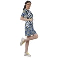 thumbnail image 3 of Moomaya Moss Georgette Bell Sleeves Short A-Line Printed Summer Dress For Women, 3 of 5