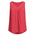 thumbnail image 4 of Jalioing V Neck Tank Tops for Women Casual Plain Pleated Sleeveless Blouses Fashion Loose Tunic Tops Summer Trendy Outfits, 4 of 5