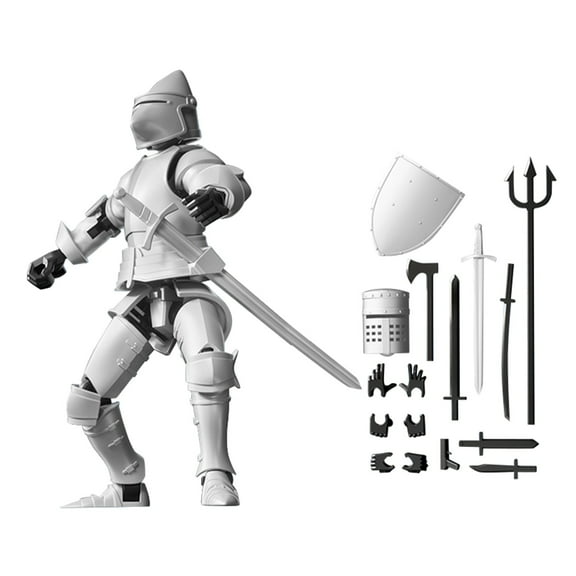 8 Inch T13 Action Figure Assembled, T13 Action Figure Accessories, Multi-Jointed Titan 13 Action Figure Toys Set, for Collectors Desktop Decorations T13 Movability 3D Printed Toys (White)