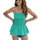 thumbnail image 2 of Blusa sin mangas con estampado fruncido, blusa sin mangas con estampado floral y dobladillo con volantes Blusa sin mangas con tirantes finos fruncidos Resultados impresionantes, 2 of 7