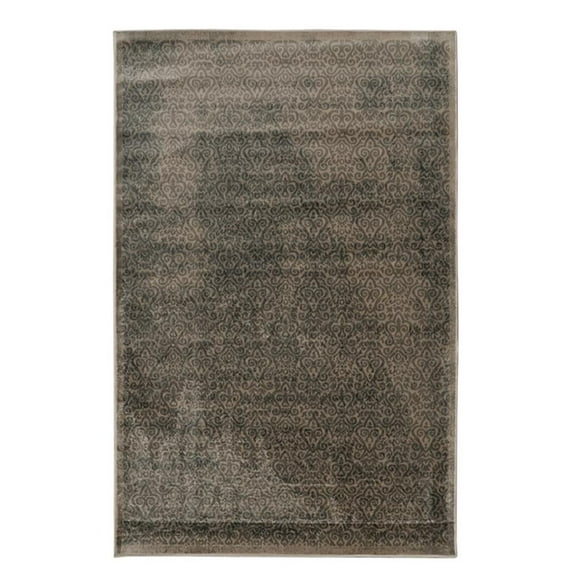 Linon Vintage Luster Power Loomed Microfiber Polyester 5'x7'6" Rug in Gray