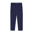 thumbnail image 3 of Qunyiney Uniform Pants for Boys Plaid Flat Front Casual Chino Pants Straight Leg Elastic Waist Slim Fit Pants Size 5-6, 3 of 4