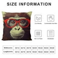 thumbnail image 5 of GOSMITH  Throw Pillows Cover Funny Drawing Ape Face Orangutan Monkey Animals Wildlife Nature Smile Painting Abstract Gorilla Chimp Cushion Case for Fall Home Decor, 5 of 5