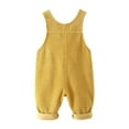 thumbnail image 3 of Tisuna Boys Girls Romper Solid Color Sleeveless Suspenders Jumpsuit Fashion Casual Autumn Winter Kids Overalls Pants Yellow Size 6-12 Months, 3 of 9