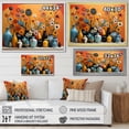 thumbnail image 4 of Designart "Expressions of Boho Pottery in Orange II" Geometric Framed Wall Art - Bohemian Blue Boho Pottery Entryway Framed Wall Art Print, 4 of 6