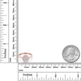 thumbnail image 6 of Gem Stone King 10K Rose Gold Lab Grown Diamond and White Created Sapphire Engagement Ring for Women | 0.94 Cttw | Oval 7X5MM | Gemstone April Birthstone | Size 8, 6 of 6