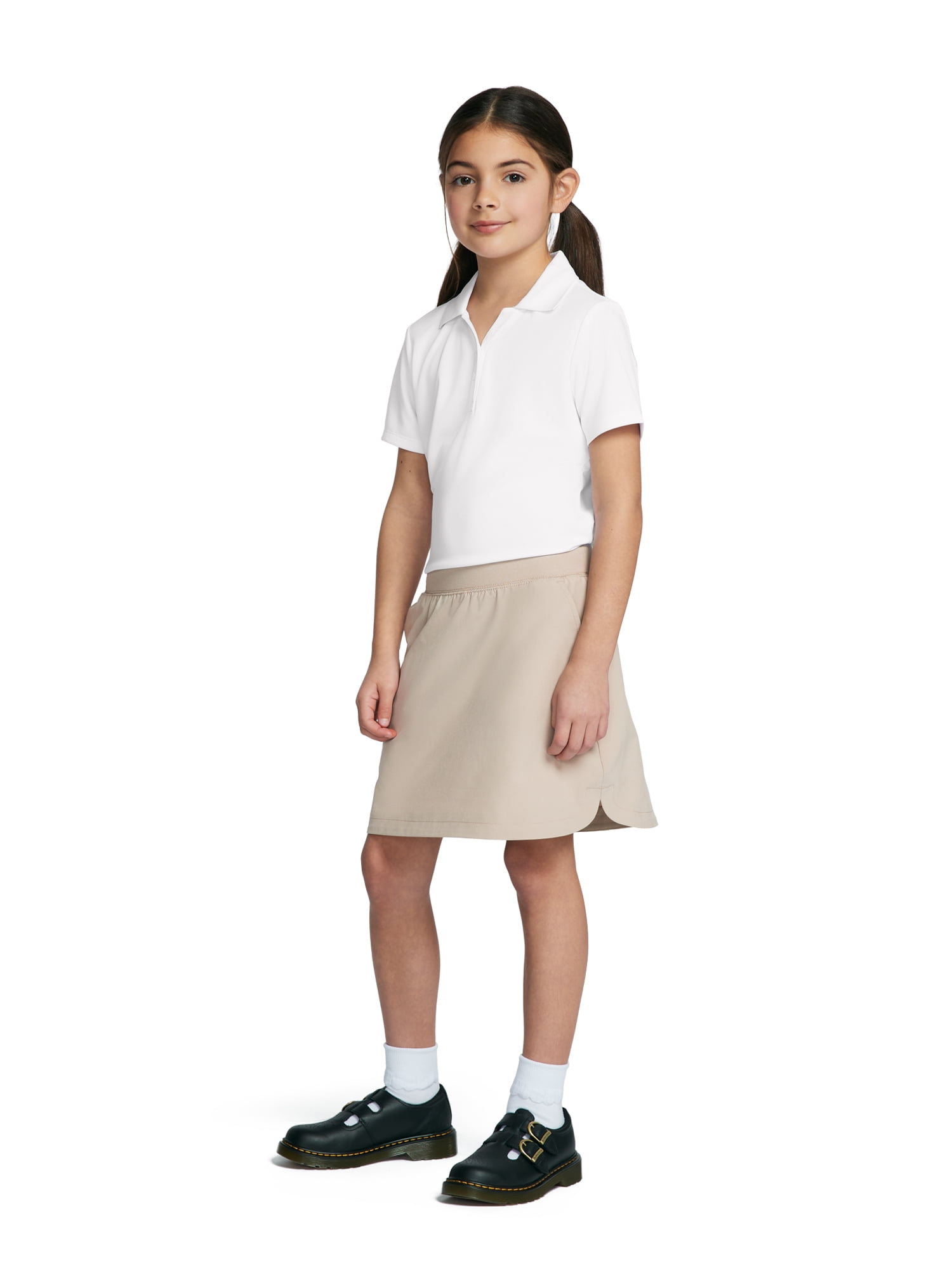 Wonder Nation Girls School Uniform Performance Scooter Skirt, Sizes 4-16