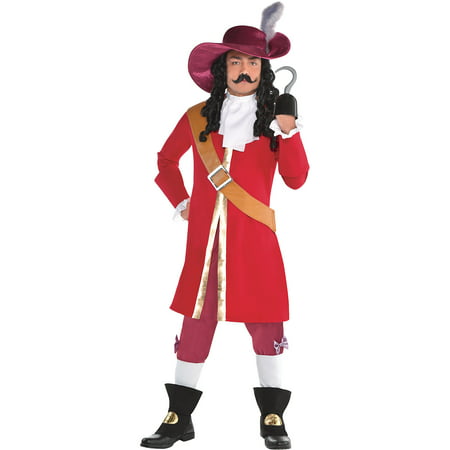 Captain Hook Halloween Costume for Men, Peter Pan, Standard, with Accessories