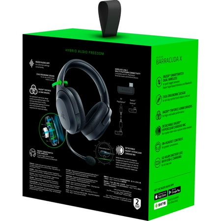 Razer - Barracuda X 2022 Edition Wireless Gaming Headset for PC, PS5, PS4, Switch, and Mobile - Black
