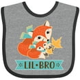 thumbnail image 3 of Inktastic Little Brother Woodland Fox Lil Bro Boys Baby Bib, 3 of 4