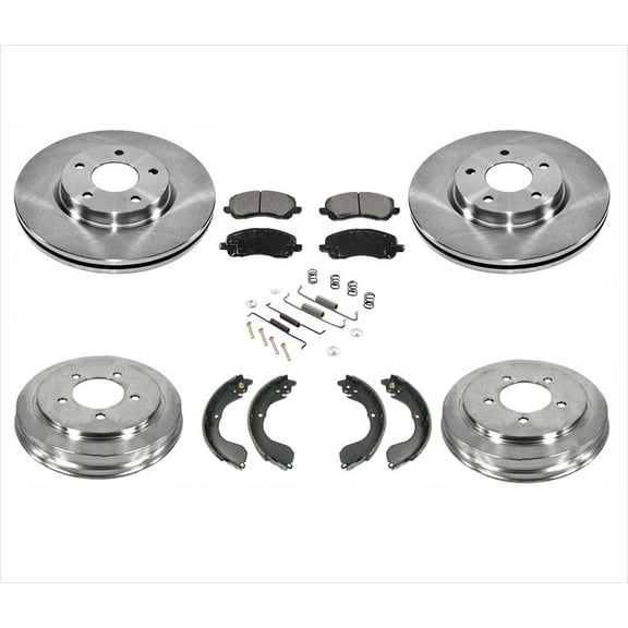 Rear Drum Front Disc Brake Rotor Front Pads Brake Shoes Fits 07-16 Jeep Compass
