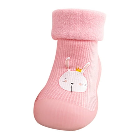 

ZMHEGW Baby Toddler Girls Shoes Slipper Kids Knit Soft Stocking Sole Solid Rubber Socks Warm Boys Baby Shoes