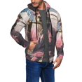 thumbnail image 2 of Vsdgher Stylish Kangaroo In Suit Mens Hoodies Zip Hoodie, Hoodies for Men, Zip-up Hooded Sweatshirt-, 2 of 5