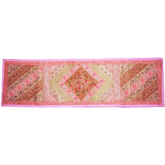 Tugana Craft Handmade Indian Recycled Zari Patchwork Table Runner Tapestry Elegant Home Décor