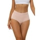 thumbnail image 1 of INSPIRAR CHIC Ropa interior de mujer de talle alto para el Día de la Madre, control de abdomen, cómoda, con encaje, bragas de canalé, color beige medio y rosa, 1 of 4