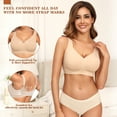 thumbnail image 3 of PoseFree Wireless Bras for Women Full Coverage Comfort Seamless No Underwire Bras Nude XL, 3 of 8