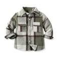 thumbnail image 2 of Atogsazn Toddler Boys Plaid Shirts Kids Button Long Sleeve Cotton Cardigan Shirt Spring Fall Clothes Green 9-10 Years, 2 of 3