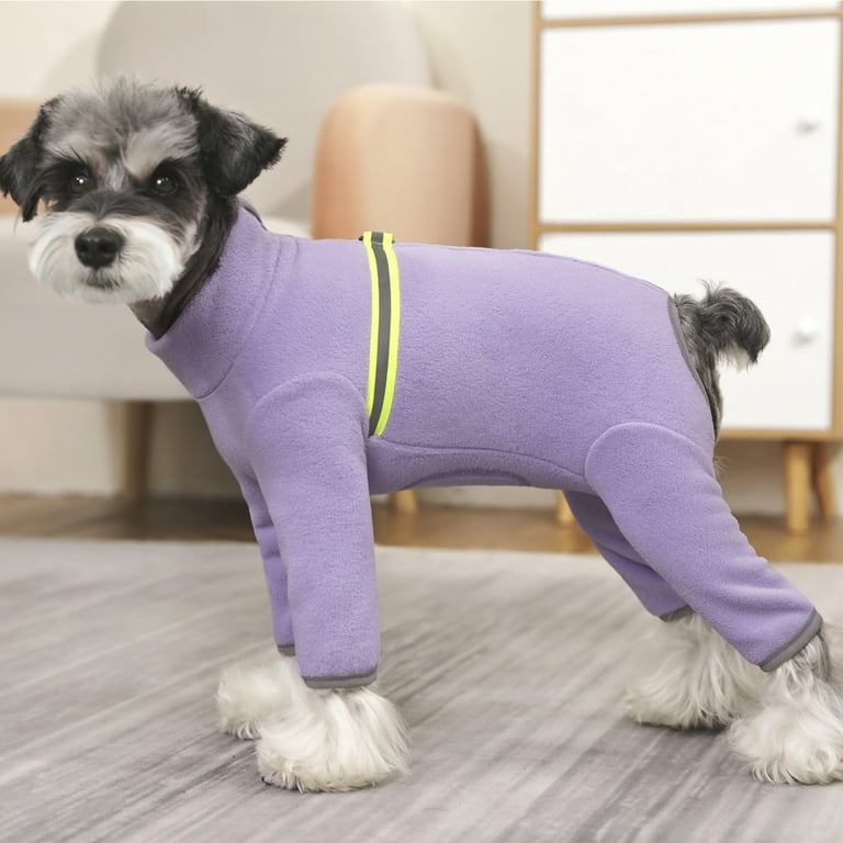 BT Bear Dog Fleece Warm Coat Dog Onesie Body Warmer Dog Recovery Suit for Reduce Anxiety Contains Shedding Cold Weather Coats for Small Medium Dogs