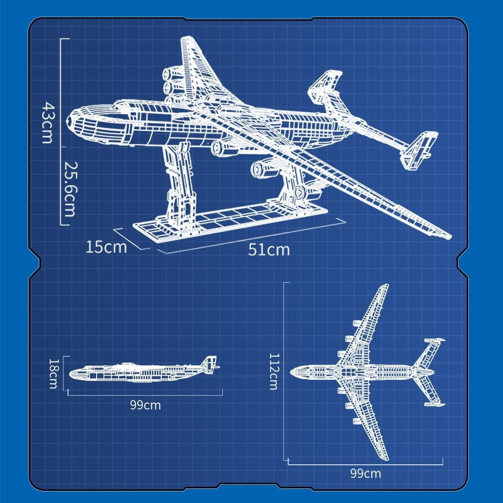 An-225 Large Transport Aircraft Building Blocks Set, 5350 Pcs  Moc  Airplane Model Building Kits, Military Fan Model Collection Educational Toys Gifts