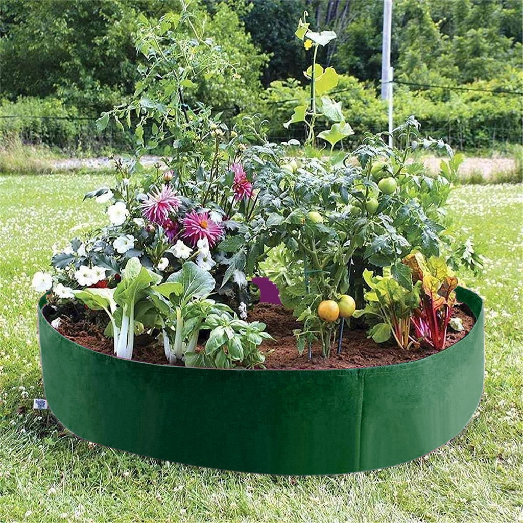 Durable Red Fabric Raised Garden Bed with 50 Gallon Capacity, Breathable Felt Planter for Vegetables Flowers and Herbs, Heavy Duty Portable Grow Bag for Backyard and Balcony Gardening
